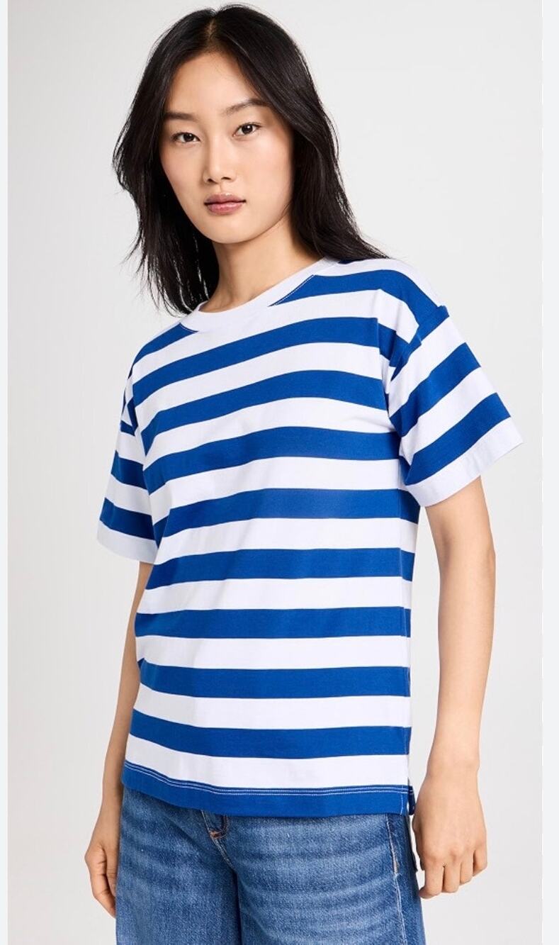 AYR Hiijinx Tee in Riviera Stripe 100% Cotton Pima